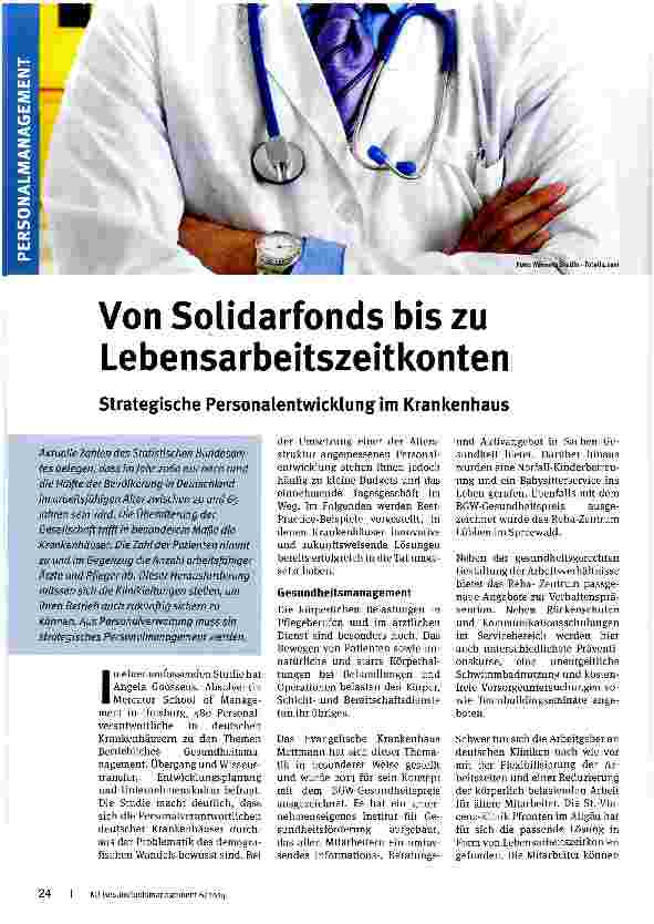Vorschauseite 1: Von Solidarfonds bis zu Lebensarbeitszeitkonten