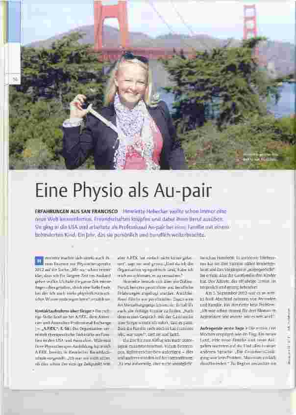 Vorschauseite 1: Eine Physio als Au-pair