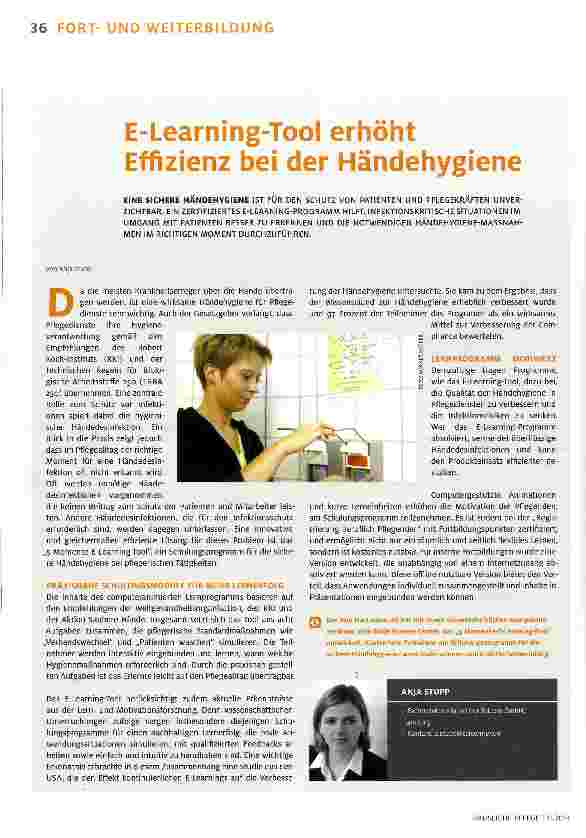 Vorschauseite 1: E-Learning-Tool erhöht Effizienz bei der Händehygiene