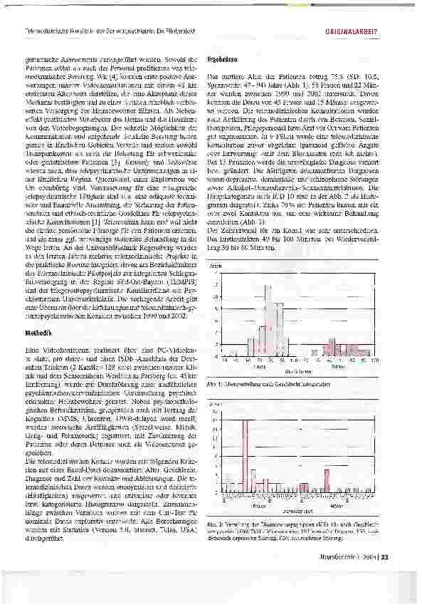 Vorschauseite 2: Telemedizinische Konsile in der Gerontopsychiatrie: Ein Pilotprojekt