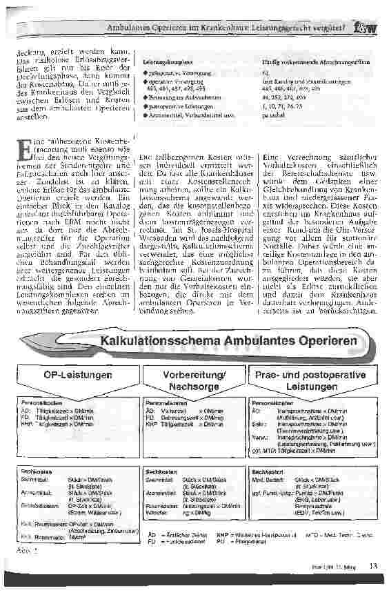Vorschauseite 2: Ambulantes Operieren im Krankenhaus: Leistungsgerecht vergütet?