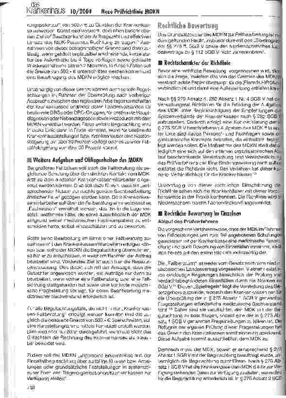 Vorschauseite 2: Neue Prüfrichtlinie des MDK Niedersachsen -der MDK auf Abwegen
