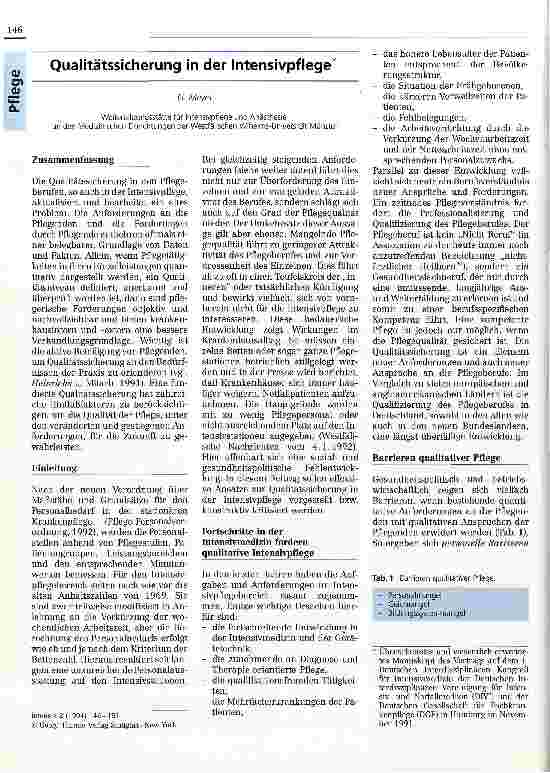 Vorschauseite 1: Qualitätssicherung in der Intensivpflege