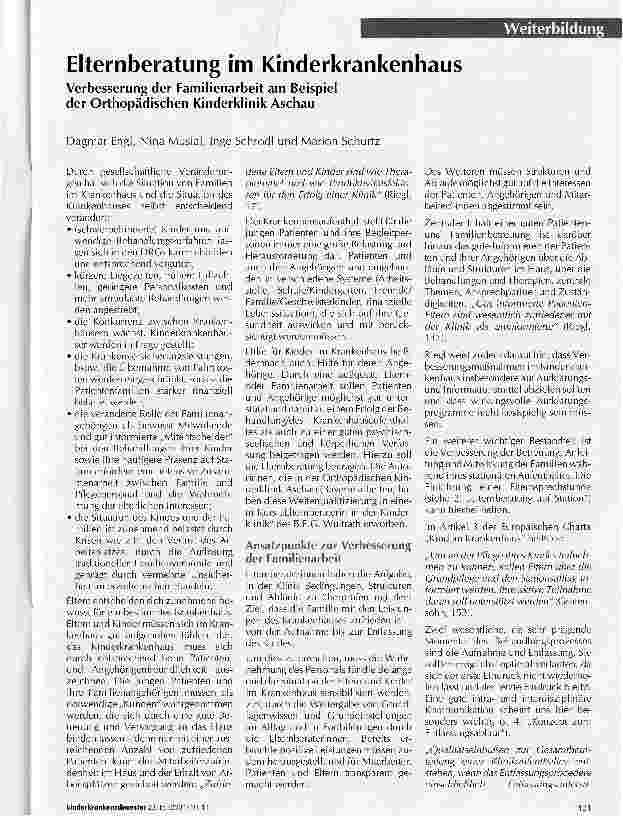 Vorschauseite 1: Elternberatung im Kinderkrankenhaus