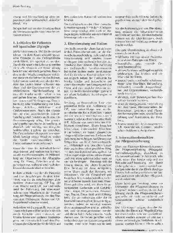 Vorschauseite 2: Elternberatung im Kinderkrankenhaus