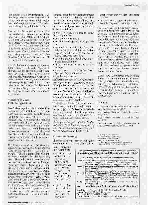 Vorschauseite 3: Elternberatung im Kinderkrankenhaus