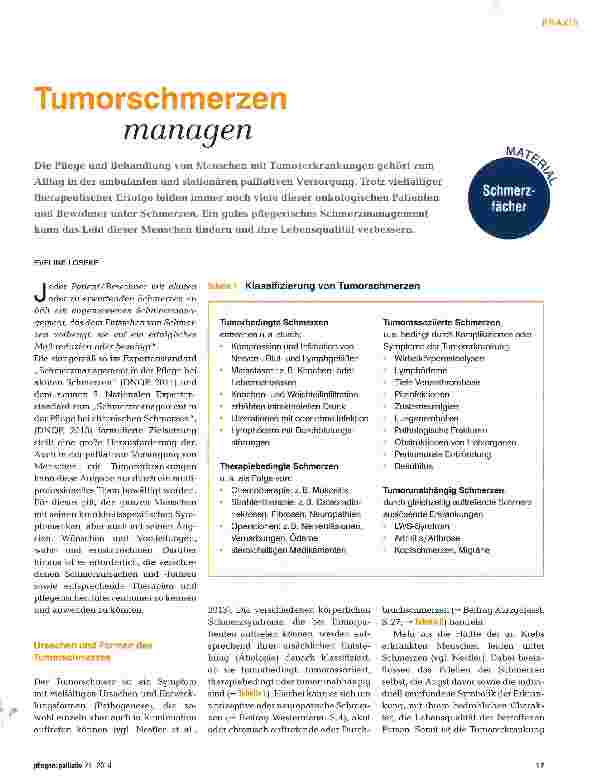 Vorschauseite 1: Tumorschmerzen managen