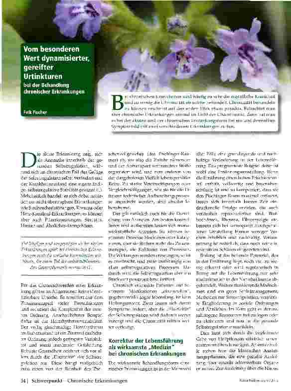Vorschauseite 1: Vom besondere Wert dynamisierte gereifter Urtinkturen