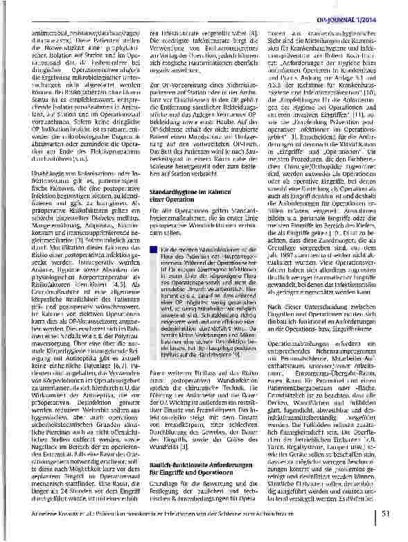 Vorschauseite 2: Prävention nosokomialer Infektionen von der Schleuse zum Aufwachraum