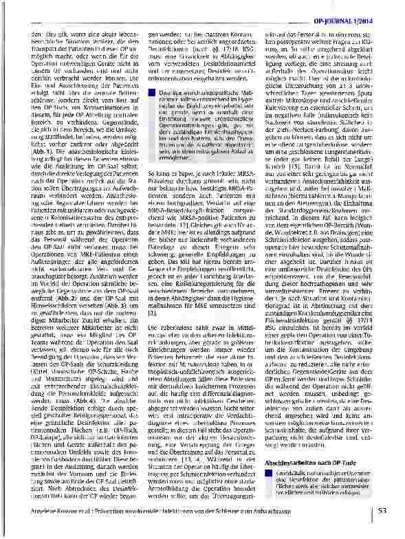 Vorschauseite 4: Prävention nosokomialer Infektionen von der Schleuse zum Aufwachraum