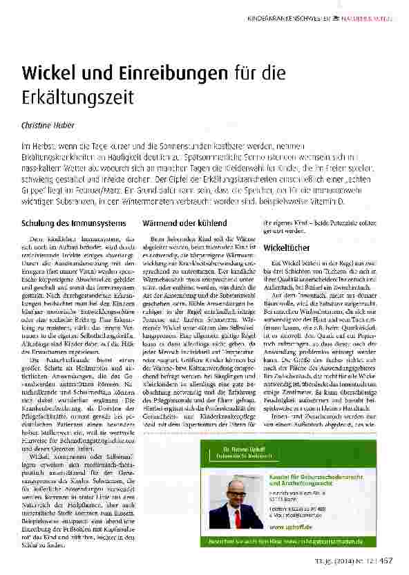 Vorschauseite 1: Wickel und Einreibungen für die Erkältungszeit