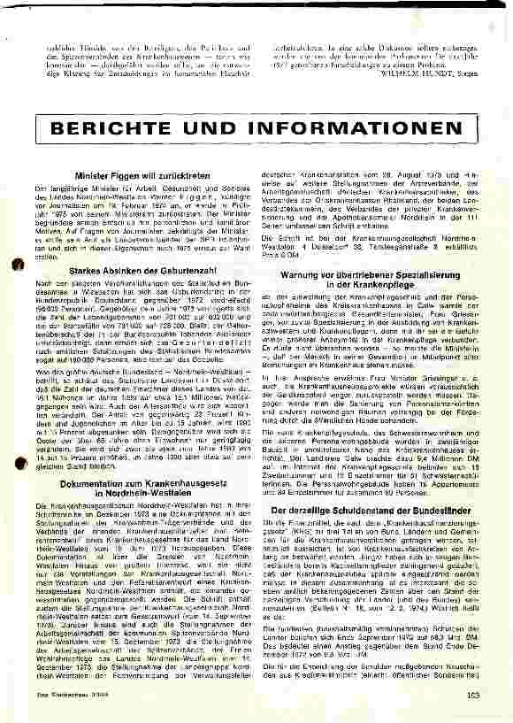 Vorschauseite 4: Rückblick auf die Probleme der ersten Betriebsjahre eines neuen, fast ultramodernen Krankenhaus