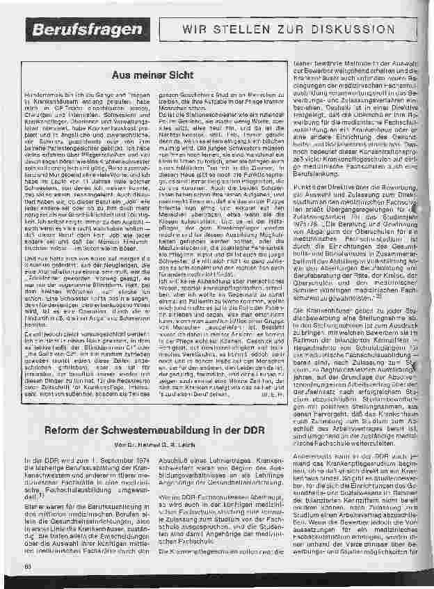 Vorschauseite 1: Reform des Schwesternausbildung in der DDR