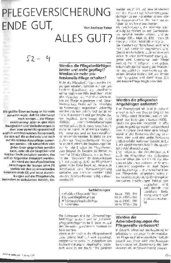 Vorschauseite 1: Pflegeversicherung Ende Gut, Alles Gut?