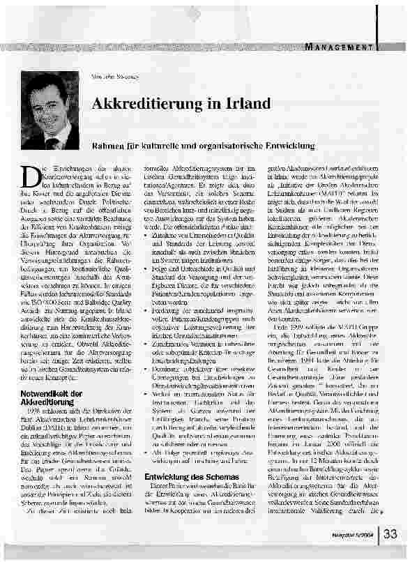 Vorschauseite 1: Akkreditierung in Irland