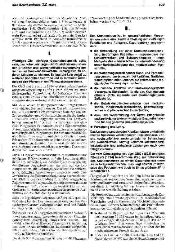 Vorschauseite 2: Die Stellung des Krankenhauses in der künftigen gesundheitlichen Versorgung