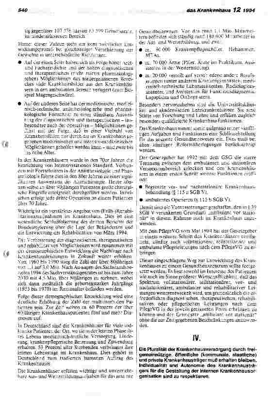 Vorschauseite 3: Die Stellung des Krankenhauses in der künftigen gesundheitlichen Versorgung
