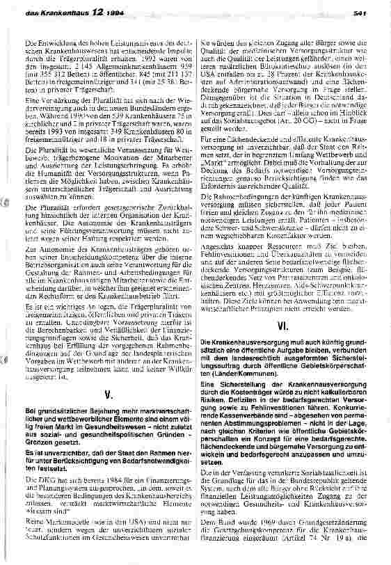 Vorschauseite 4: Die Stellung des Krankenhauses in der künftigen gesundheitlichen Versorgung