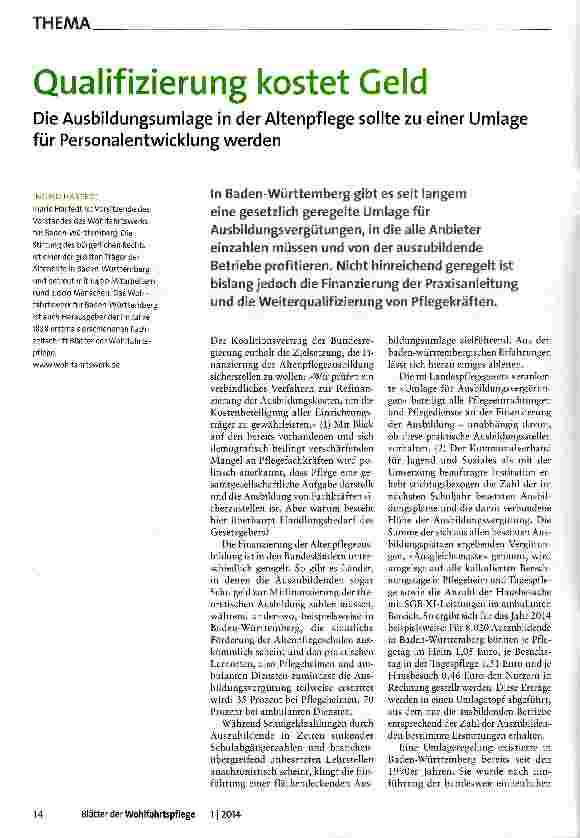 Vorschauseite 1: Qualifizierung kostet Geld