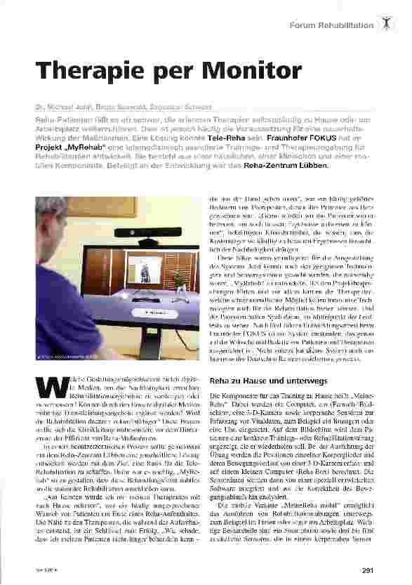 Vorschauseite 1: Therapie per Monitor
