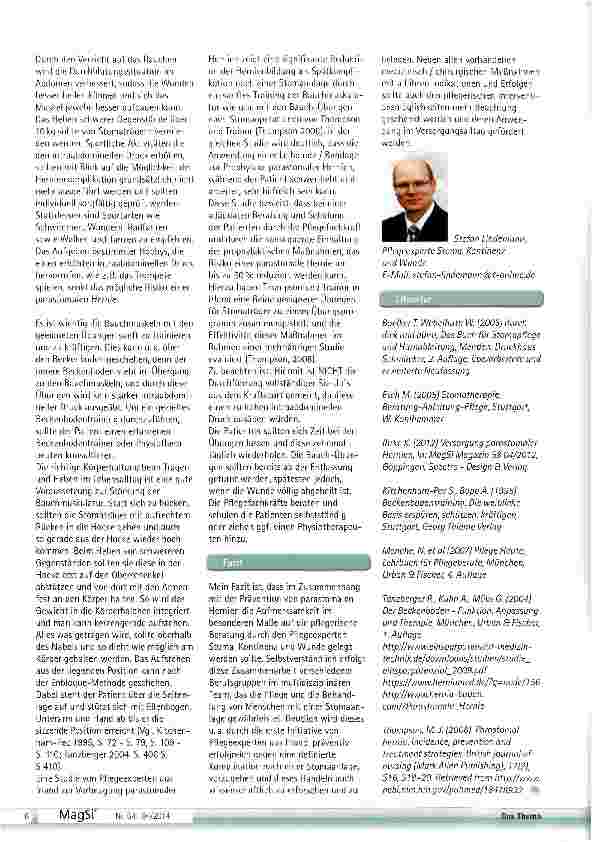 Vorschauseite 3: Pflegerische Intervention zur Prävention oarastomaler Hernien