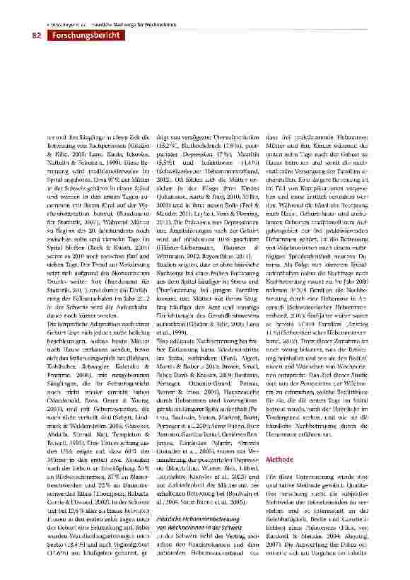 Vorschauseite 2: Was Wöchnerinnen wünschen: Eine qualitative Studie zur häuslichen Wochenbettbetreuung nach der Spitalentlassung durch frei praktizierende Hebammen