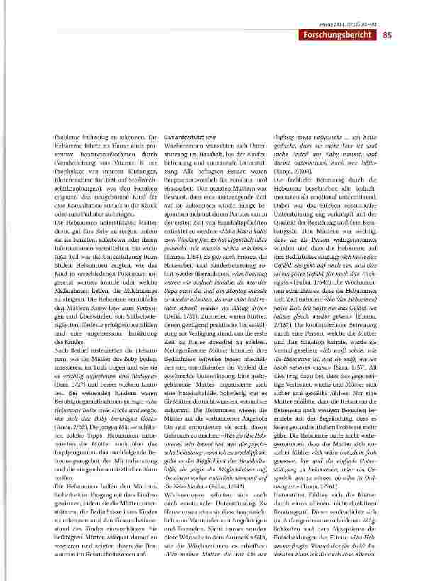 Vorschauseite 5: Was Wöchnerinnen wünschen: Eine qualitative Studie zur häuslichen Wochenbettbetreuung nach der Spitalentlassung durch frei praktizierende Hebammen