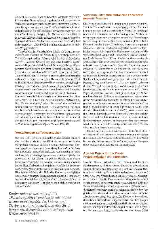 Vorschauseite 2: Abschied, Tod, Trauer und Trost im Kindergarten thematisieren