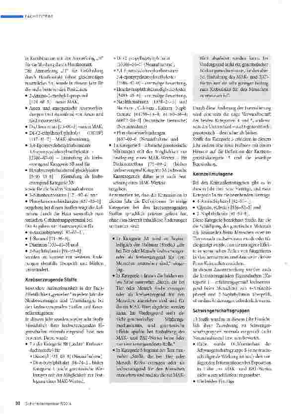 Vorschauseite 3: 50 Jahre MAKund BAT-Werte-Liste der DFG