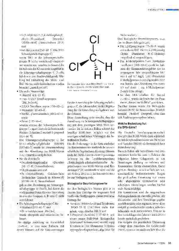 Vorschauseite 4: 50 Jahre MAKund BAT-Werte-Liste der DFG
