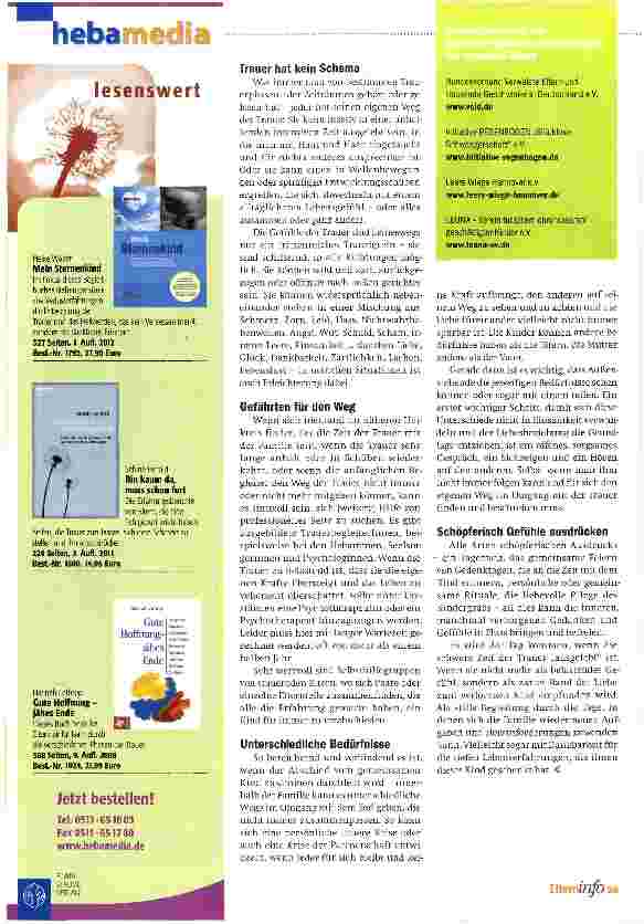 Vorschauseite 2: Trauer, Hilfe, Selbsthilfegruppen