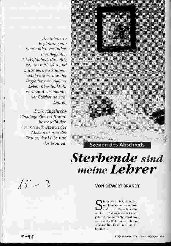 Vorschauseite 1: Sterbende sind meine Lehrer Szenen des Abschieds