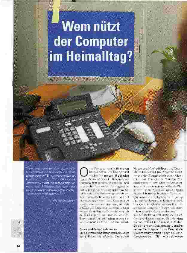 Vorschauseite 1: Wem nützt der Computer im Heimalltag?