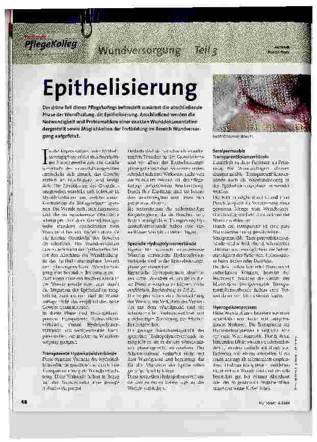 Vorschauseite 1: EpithelisierungWundversorgung Teil 3