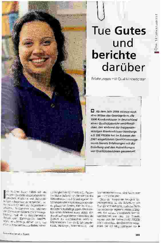 Vorschauseite 1: Tue Gutes und berichte darüberErfahrungen mit Qualitätsberichten