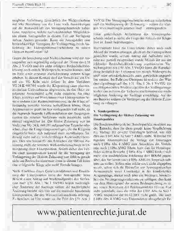 Vorschauseite 6: Abermals: Die Streichung von der Traditionsliste als anfechtbarer Verwaltungsakt - Auswirkungen und bestehende Rechtschutzmöglichkeiten für die pharmazeutischen Unternehmer. (Teil…