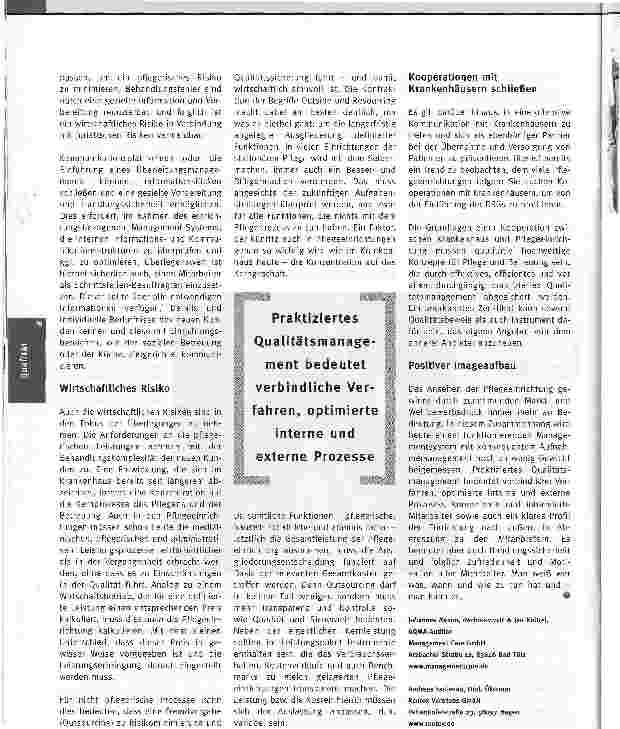 Vorschauseite 3: Bei guter Vorbereitung kein Risiko - Die Auswirkungen der DRGs auf die stationäre Altenpflege - fachliche und wirtschaftliche Herausforderungen.