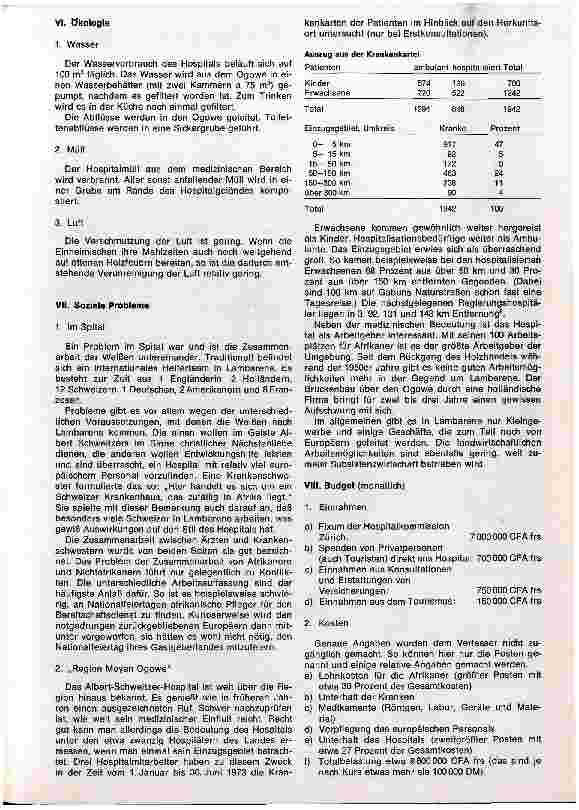 Vorschauseite 6: Das Urwald-Hospital Albert Schweitzer in Lambarene - ein Modell für Hospitäler in Entwicklungsländern?