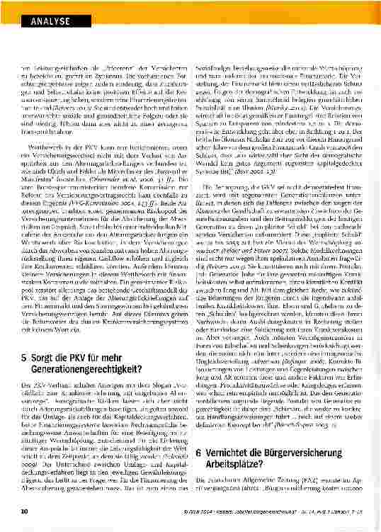 Vorschauseite 4: JOBKILLER BÜRGERVERSICHERUNG? Anmerkungen zu einer merkwürdigen Debatte