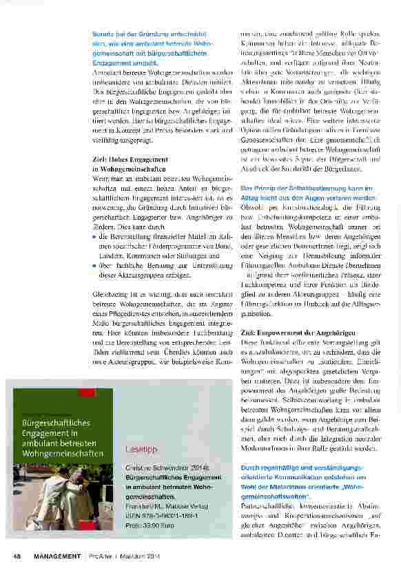 Vorschauseite 3: Bürgerschaftliches Engagement. .. in ambulant betreuten Wohngemeinschaften