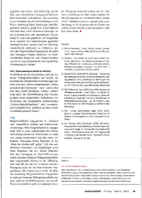 Vorschauseite 4: Bürgerschaftliches Engagement. .. in ambulant betreuten Wohngemeinschaften