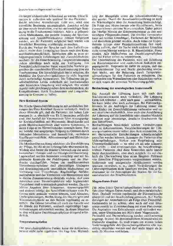 Vorschauseite 2: Intensivpflege von Patienten mit frischer traumatisch bedingter Querschnittlähmung