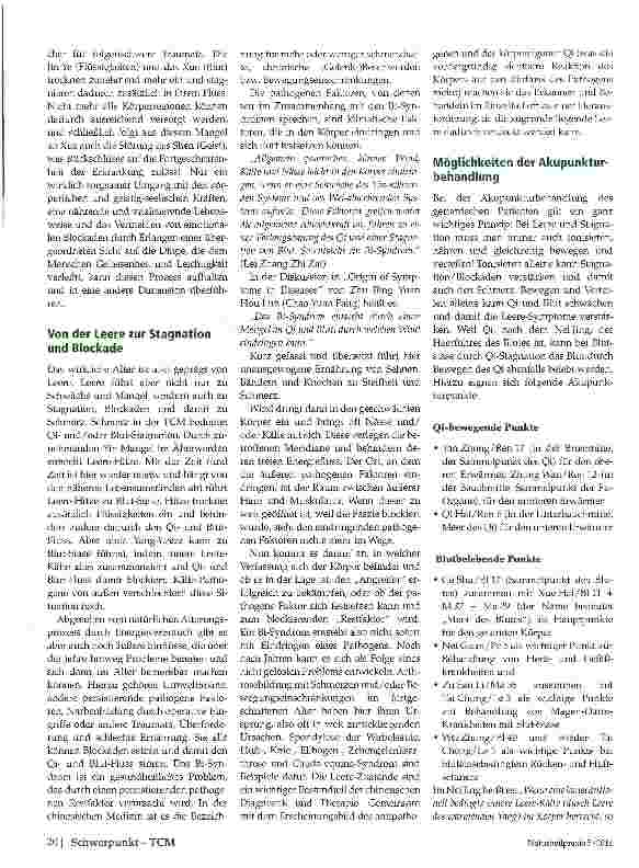 Vorschauseite 3: Von der Leere, Stagnation und Akkupunktur