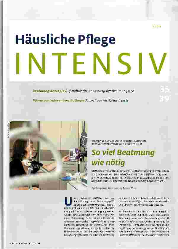 Vorschauseite 1: So viel Beatmung wie nötig