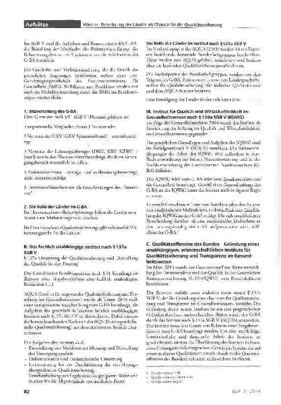 Vorschauseite 2: Beteiligung der Länder als Chance für die Qualitätssicherung