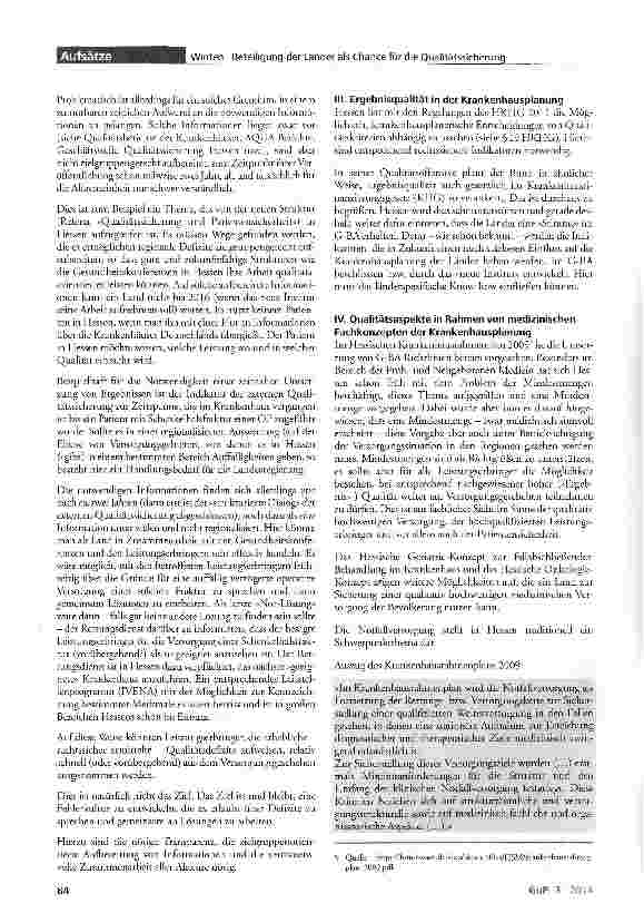 Vorschauseite 4: Beteiligung der Länder als Chance für die Qualitätssicherung