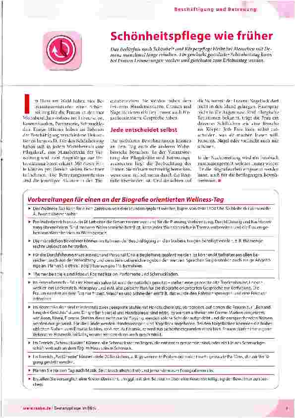 Vorschauseite 1: Schönheitspflege wie früher