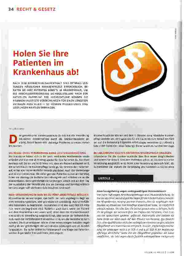 Vorschauseite 1: Holen Sie Ihre Patienten im Krankenhaus ab!