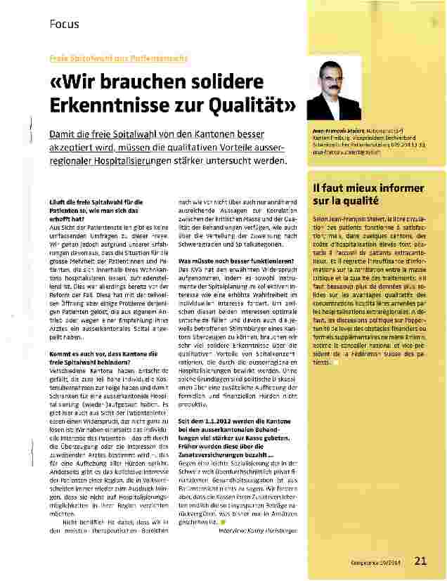 Vorschauseite 1: Wir brauchen solidere Erkenntnisse zur Qualität