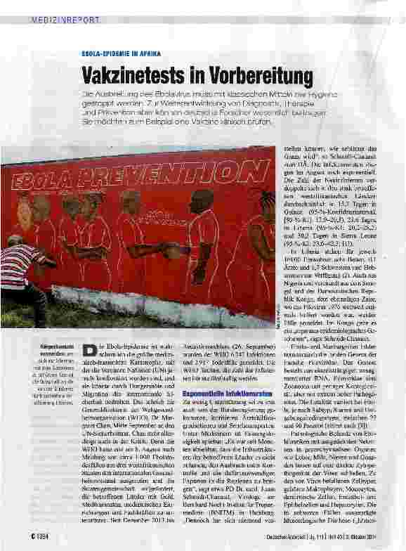 Vorschauseite 1: Vakzinetests in Vorbereitung